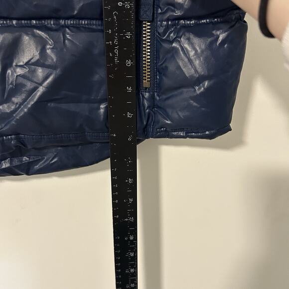 Victoria Secret Pink Puffer Vest Large Trustees Of The University Navy Blue Y2K - Picture 3 of 10